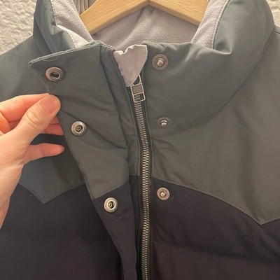 Patagonia Bivy Duck Down Jacket Womens S Black Gray Western Yoke
