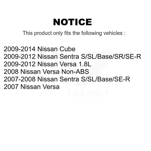 Front Rear Ceramic Brake Pads And Drum Shoes Kit For Nissan Versa Sentra Cube - Picture 2 of 11