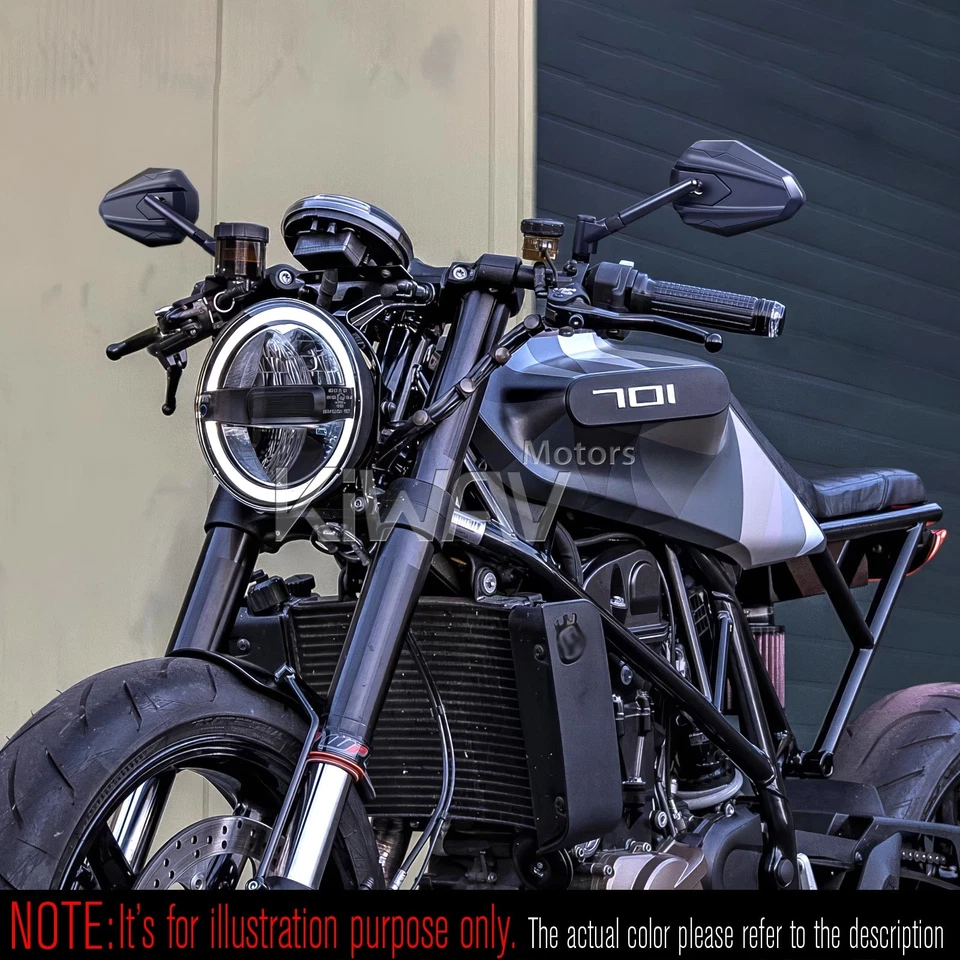 Espejos retrovisores moto 4Rizz negros ajuste universal 10mm atornillados US STOCK Foto 3 de 4