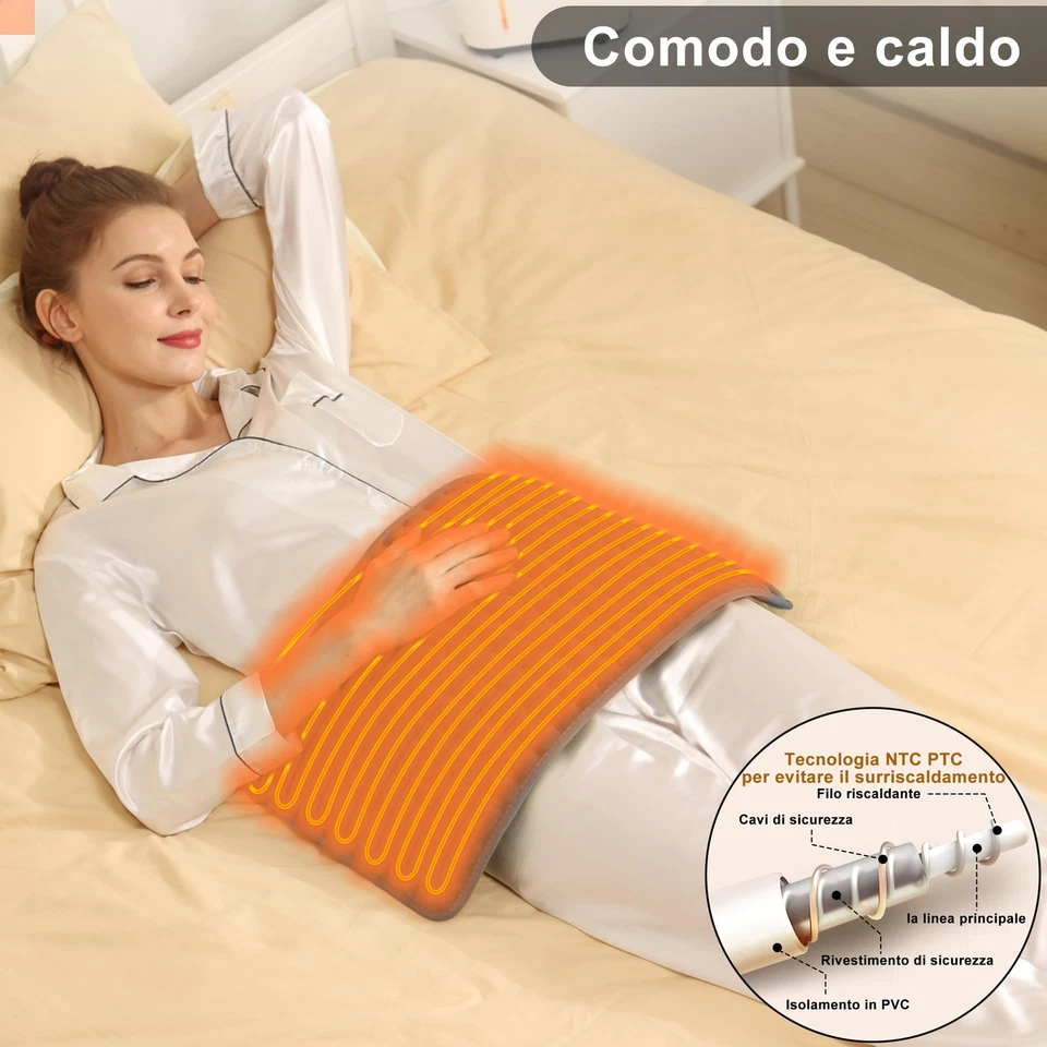 Termoforo Elettrico Termoforo per schiena collo spalle e addome con spegnimento - Immagine 3 di 4