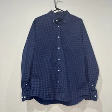 Banana Republic Slim Flex Fit Stretch Cotton Button Down Navy Blue Men’s Large