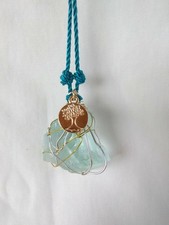 Beach Sea Glass Tree of Life Charm Pendant Necklace 25" Jewelry US Seller