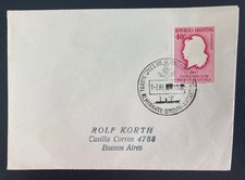 1959 Argentina Antarctic Station Base Cover To Buenos Aires Brown Almirant