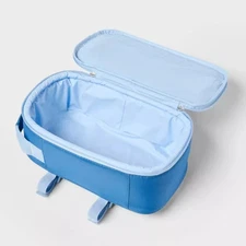 6 Cans/4.5qt Soft Sided Cooler - Sun Squad™ Blue Zip Closure, Adjustable Strap