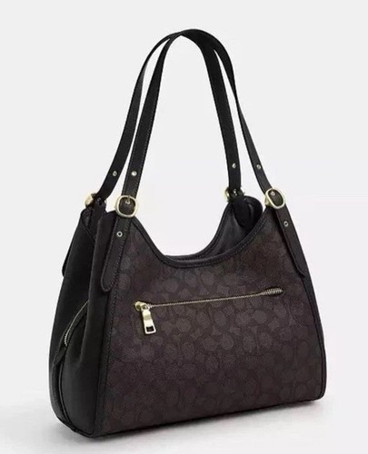 NWT Coach Erin Shoulder Bag In Signature Canvas CAQ87 Gold/Walnut/Black - Picture 7 of 9