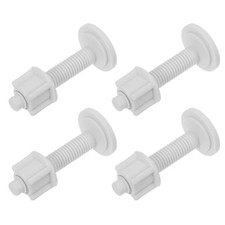 4 Pcs Toilet Cover Screw Kit Plastic Bolts with Nuts and Washers Parts