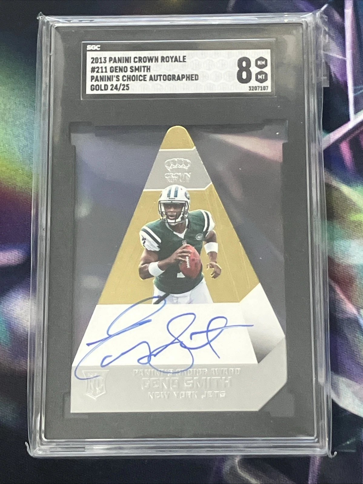 Geno Smith Panini Crown Royale Rookie Panini's Choice Signatures #211 Gold