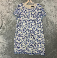 Tommy Hilfiger Women Floral Lace Nautical Coastal Shift Dress 18 Plus Blue