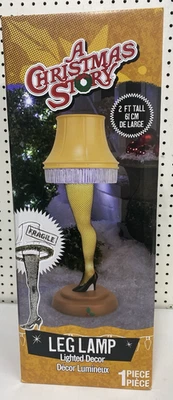 A Christmas Story Leg Lamp 2 Feet Battery Lighted Blow Mold Gemmy New in Box