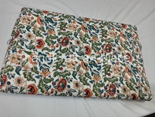 Indian Handmade Twin Size Kantha Quilt Reversible Bedspread Throw Cotton Blanket