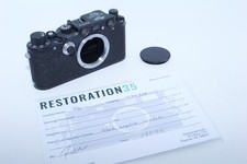 Leica IIIC Rangefinder 35mm Film Camera. Sharkskin. Repainted BLACK. Circa 1951.