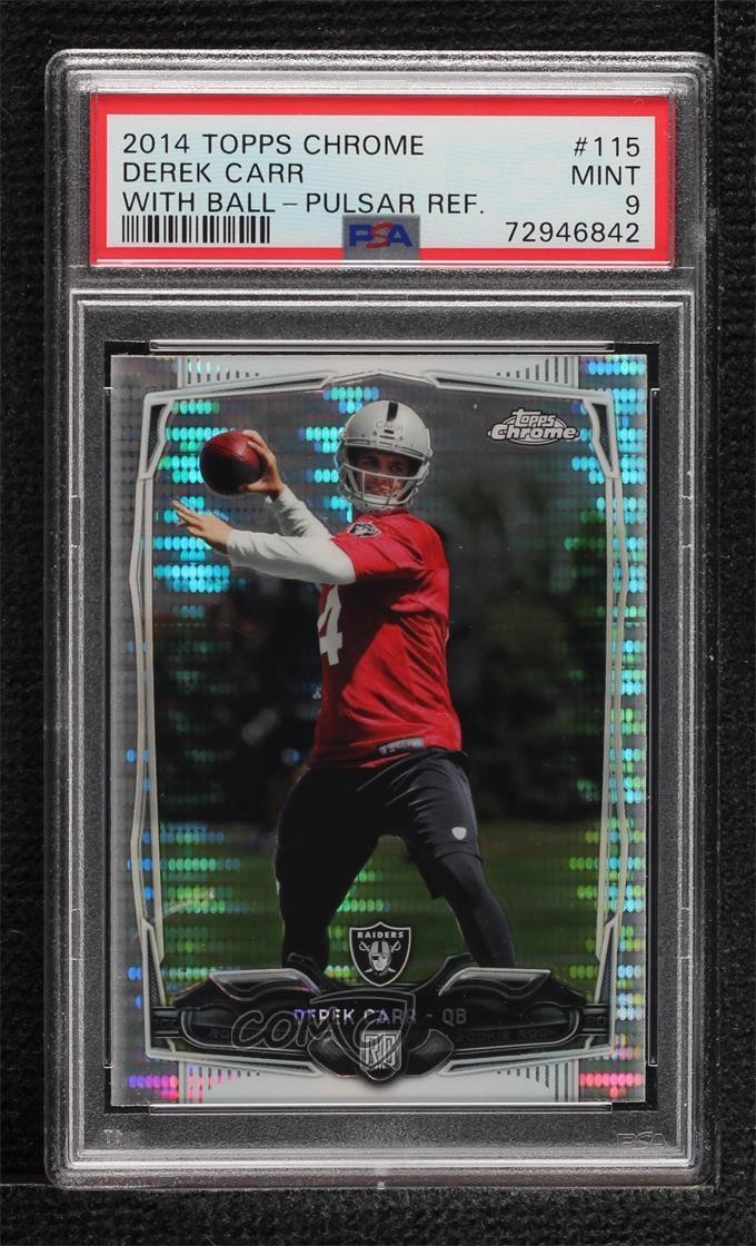 2014 Topps Chrome Pulsar Refractor Derek Carr #115 PSA 9 MINT Rookie RC
