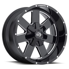 20x9 Vision Off-road 411 Arc Gloss Blk Milled Wheels 6x5.5 -12mm Set Of 4