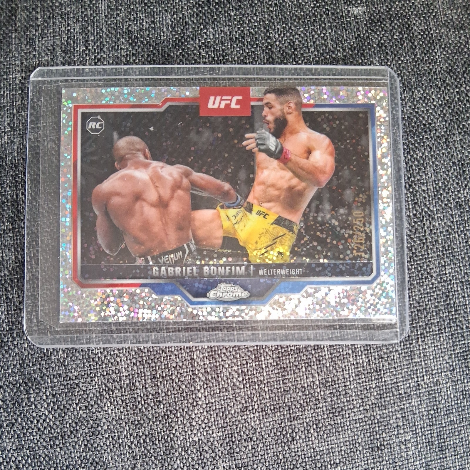 2025 Topps Chrome UFC #26 Gabriel Bonfim Speckle Refractor #/250