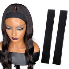 2 Pcs Wig Elastic Edge Wrap Lace Melting Band Adjustable Black 22 Inch