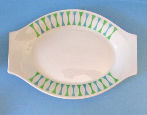 Jackson China designed by Paul McCobb Vtg Platter Plate Green Blue 11-3/4"