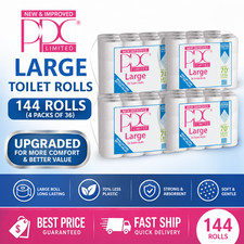 144 Toilet Rolls Bulk Buy 2Ply Quilted Embossed Soft Luxury Paper Tissue Roll
