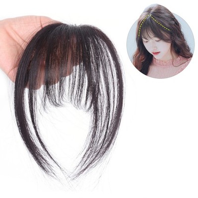 Bangs Hair Clip Lifelike Refine Facial Contour 3D Real Human Hair Bangs Dark