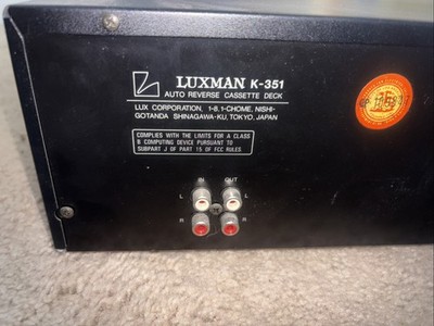 Luxman K-351 Tape Cassette Deck with Dolby B-C NR HX Pro Auto
