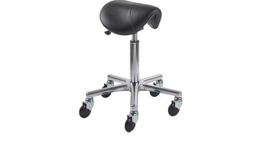 Efalock CLICTEC Classic Saddle Lady Fit Roll Stool Extra Narrow, Black