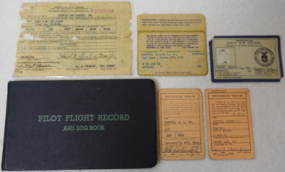 Pilot Flight Record Logbook Civil Air Patrol Card 1950s-60s Vintage Original Lot