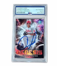 Andrew Painter Signed Card Genesis Philadelphia Phillies Autographed Auto PSA