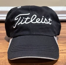 New Era Titleist Golf Hat Black W/Grey Accents & White Embroidery Strapback 
