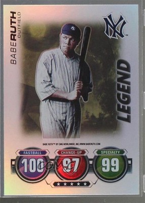 2010 Attax Battle of the Ages Legend Foil Babe Ruth (Socks Not Visible) HOF 2r5