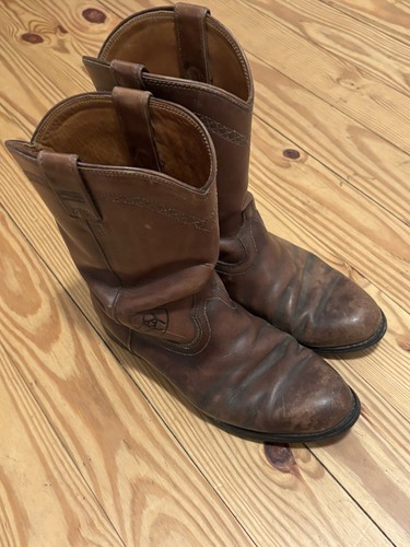 Ariat Leather Boots Men’s 8 Heritage Roper Western Cowboy Boots Brown - Picture 6 of 10