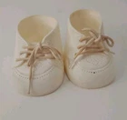 Vintage 80s Cabbage Patch Kids Doll White Lace Up High Top Shoes CPK