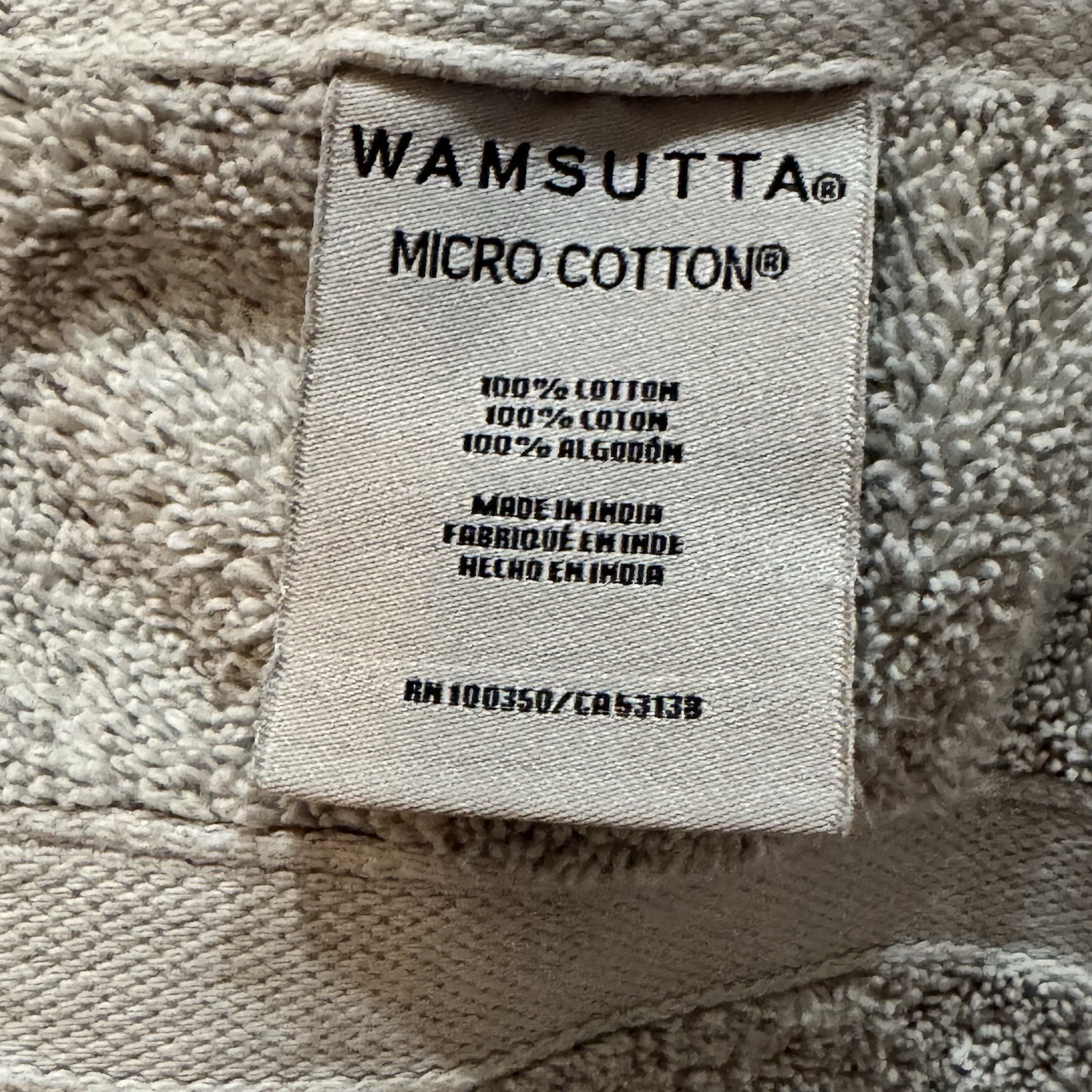 WAMSUTTA Micro Cotton Gray Bath Towels (2)  51”X 28”