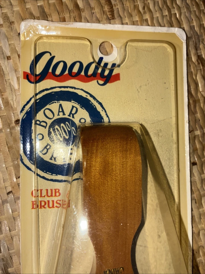 Cepillo de madera Goody vintage 100 % cerdas de jabalí nuevo en paquete Foto 2 de 4