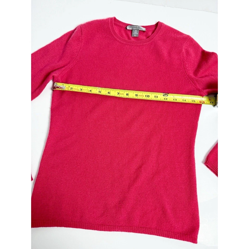 Suéter Charter Club Cashmere Para Mujer XS Rosa Frambuesa Cuello Redondo Pullover Foto 3 de 4