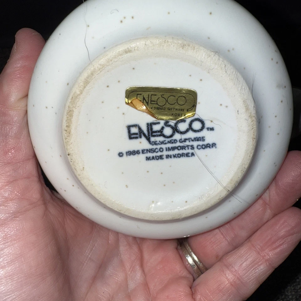 Vintage Enesco 1985 Pheasants Quail Birds Coffee Mug Speckled Stoneware - Image 4 of 4