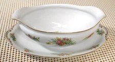 Gravy Boat with Attached Plate, AIC2 by AICHI Made in Occupied Japan