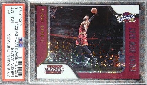 2016 Panini Threads Front-Row Seat Century Proof Dazzle #26 LeBron James PSA 8 - Foto 5 di 12