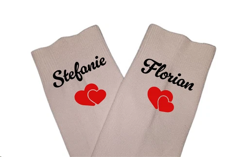 personalisierte Geschenke Socken Strümpfe mit Namen Jahrestag Hochzeitstag Liebe