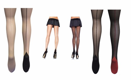 Retro Sheer Seamed/Seamer Tights Cuban Heel & Back Seam Women Vintage Tights - Picture 15 of 35