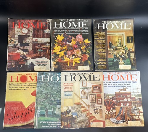 Lot 1960s Vtg THE AMERICAN HOME MAGAZINES 1961 House Decor, MCM Design, Cooking - Afbeelding 1 van 18