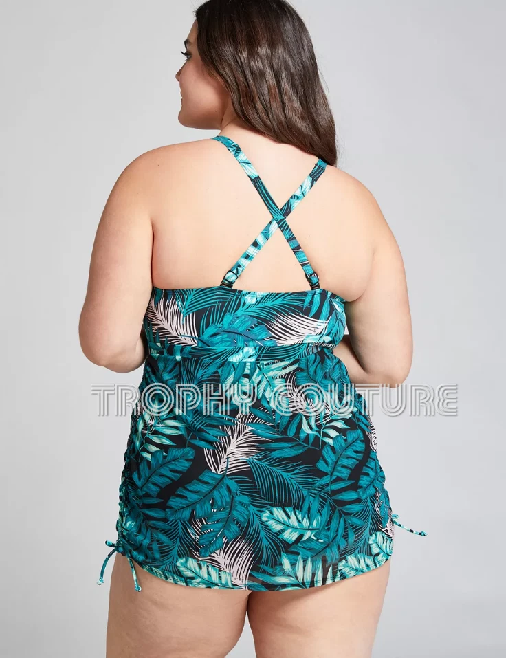 LANE BRYANT CACIQUE DESIERTO PALMAS MALLA SIN ALAMBRE SUJETADOR TRAJE DE BAÑO VESTIDO DE BAÑO TALLA 14 Foto 3 de 3
