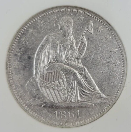 1861 O Seated Liberty Silver Half Dollar SS Republic Shipwreck Effect NGC