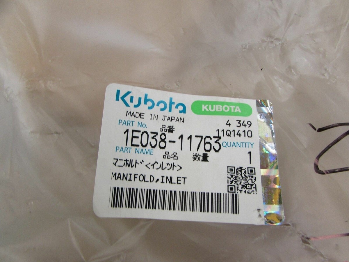 GENUINE KUBOTA DIESEL 3 CYLINDER INTAKE MANIFOLD PART # 1E038