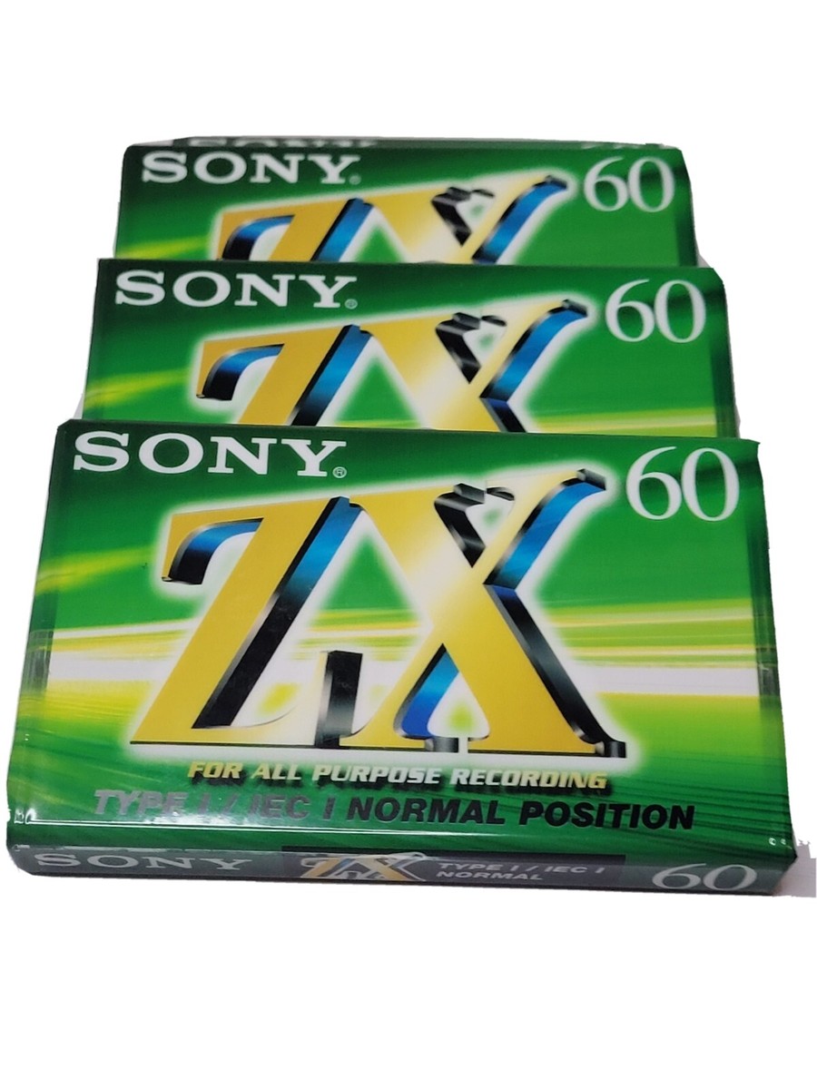 New, Factory Sealed Sony ZX60 Cassette Tapes Type I/ IEC I/ Normal
