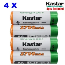 AA (4-Pack) Ni-MH 2700mAh Super High-Capacity Rechargeable Batteries Pre-charged