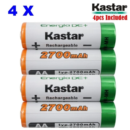 AA (4-Pack) Ni-MH 2700mAh Super High-Capacity Rechargeable Batteries Pre-charged