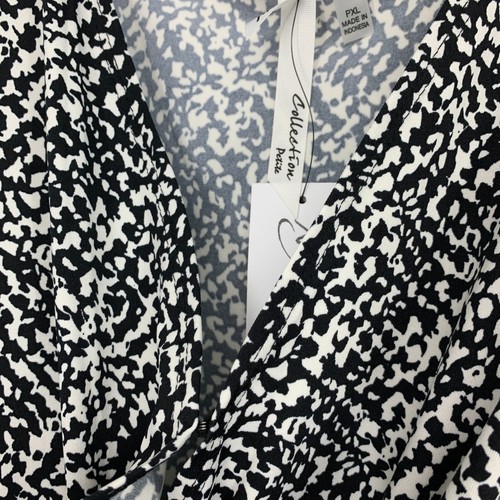 NY Collection Jumpsuit Womens Size XL Petite Black Printed Sleeveless V Neck NWT - Picture 4 of 12