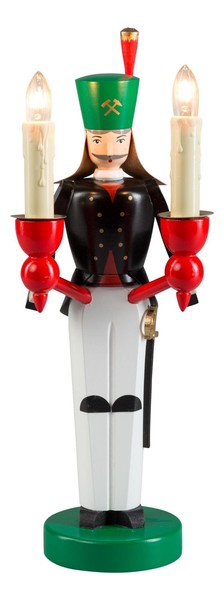 Engel Und Bergmann, GläSser Volkskunst, Bergmann, 26Cm, Elektr.-image