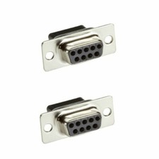 2 Pcs DB9 D-SUB 9-Pin Female Crimp Pin Type RS232 Connector Assembly Cup Socket