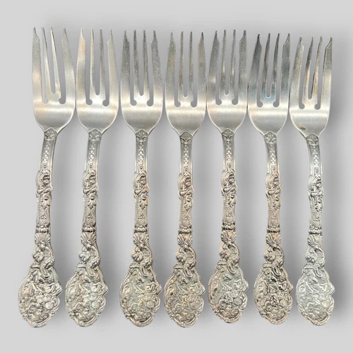 1888 Lot Of 7 Sterling Silver Gorham Versailles Salad/Fish fork