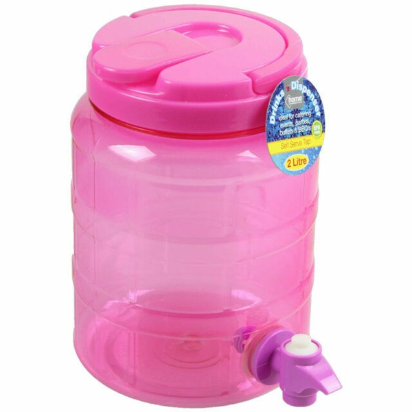 2 Litre Plastic Drinks Cocktail Water Juice Dispenser Container With